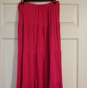 St. John's Bay Bright Pink Tiered Skirt
